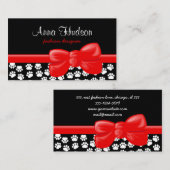 Patroon van poten, tandbaars, tandproever, tandpro visitekaartje (Voorkant / Achterkant)