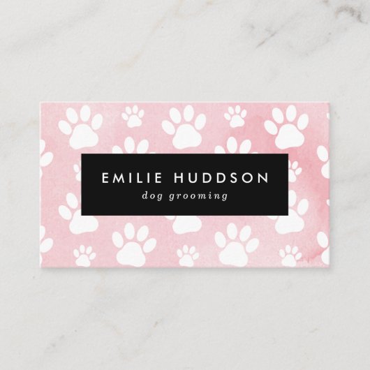 Patroon van poten, tandbaars, tandproever, tandpro visitekaartje (Voorkant)