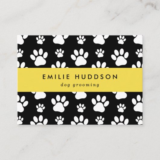 Patroon van poten, tandbaars, tandproever, tandpro visitekaartje (Voorkant)