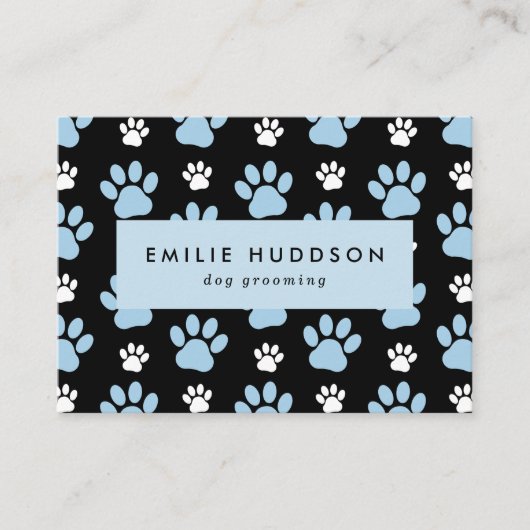 Patroon van poten, tandbaars, tandproever, tandpro visitekaartje (Voorkant)