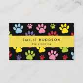 Patroon van poten, tandbaars, tandproever, tandpro visitekaartje (Voorkant)