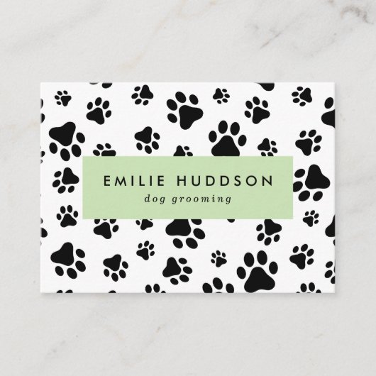 Patroon van poten, tandbaars, tandproever, tandpro visitekaartje (Voorkant)