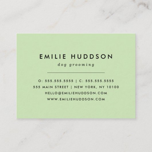 Patroon van poten, tandbaars, tandproever, tandpro visitekaartje (Achterkant)