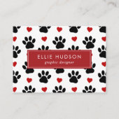 Patroon van poten, tandbaars, tandproever, tandpro visitekaartje (Voorkant)