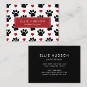 Patroon van poten, tandbaars, tandproever, tandpro visitekaartje (Voorkant / Achterkant)