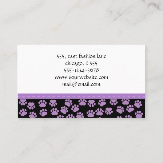 Patroon van poten, tandbaars, tandproever, tandpro visitekaartje (Achterkant)