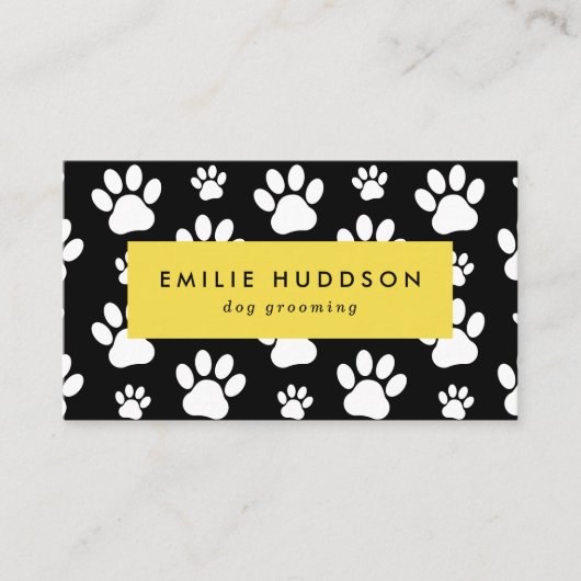 Patroon van poten, tandbaars, tandproever, tandpro visitekaartje (Voorkant)