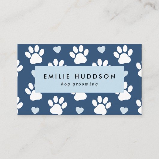 Patroon van poten, tandbaars, tandproever, tandpro visitekaartje (Voorkant)