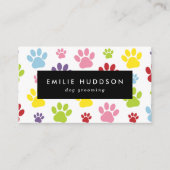 Patroon van poten, tandbaars, tandproever, tandpro visitekaartje (Voorkant)