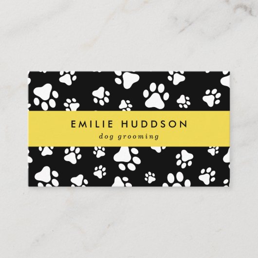 Patroon van poten, tandbaars, tandproever, tandpro visitekaartje (Voorkant)