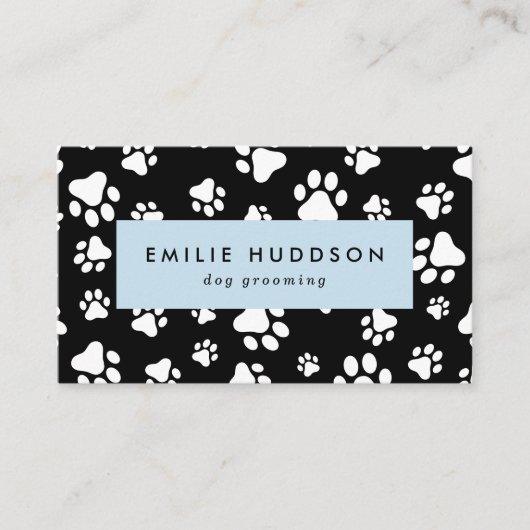 Patroon van poten, tandbaars, tandproever, tandpro visitekaartje (Voorkant)