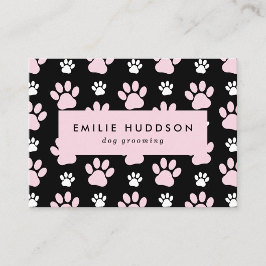 Patroon van poten, tandbaars, tandproever, tandpro visitekaartje (Voorkant)