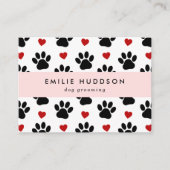 Patroon van poten, tandbaars, tandproever, tandpro visitekaartje (Voorkant)