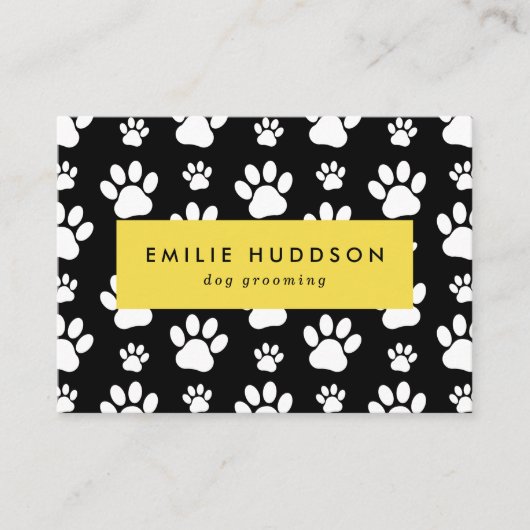 Patroon van poten, tandbaars, tandproever, tandpro visitekaartje (Voorkant)