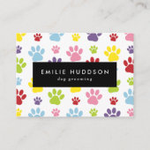 Patroon van poten, tandbaars, tandproever, tandpro visitekaartje (Voorkant)