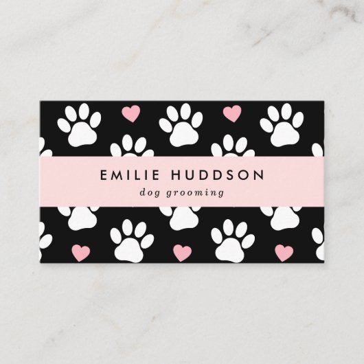 Patroon van poten, tandbaars, tandproever, tandpro visitekaartje (Voorkant)