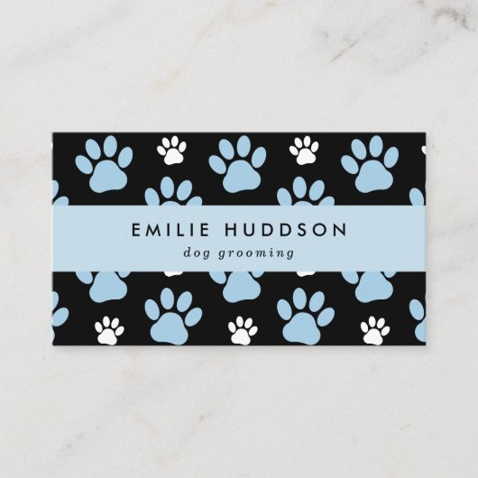 Patroon van poten, tandbaars, tandproever, tandpro visitekaartje (Voorkant)