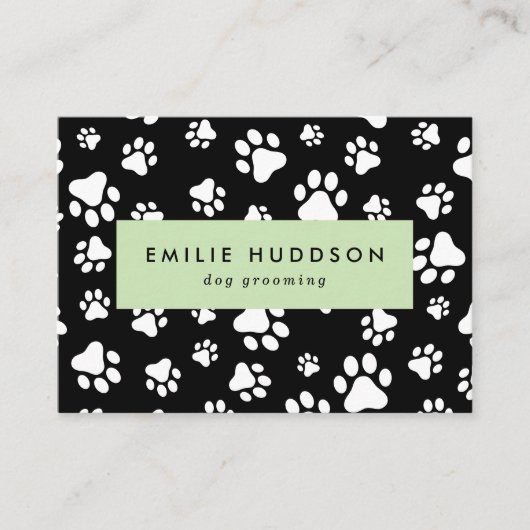 Patroon van poten, tandbaars, tandproever, tandpro visitekaartje (Voorkant)