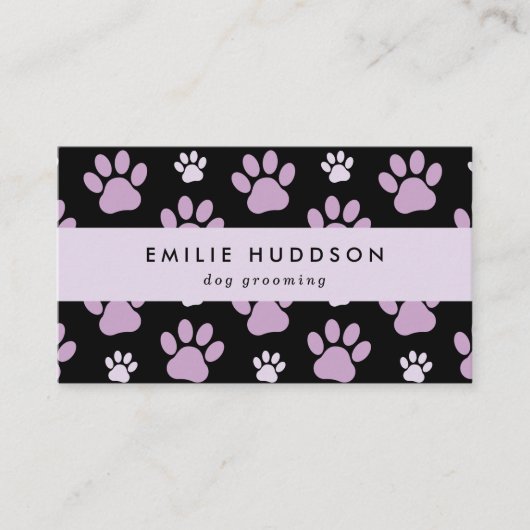 Patroon van poten, tandbaars, tandproever, tandpro visitekaartje (Voorkant)