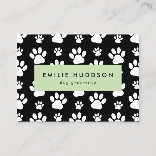 Patroon van poten, tandbaars, tandproever, tandpro visitekaartje (Voorkant)