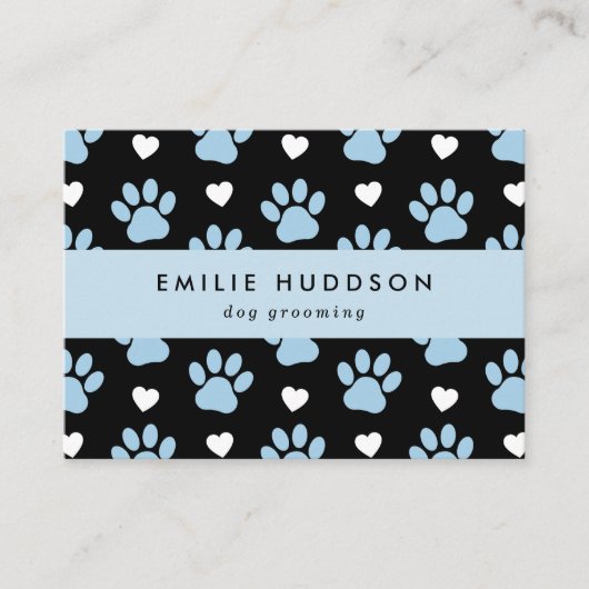 Patroon van poten, tandbaars, tandproever, tandpro visitekaartje (Voorkant)