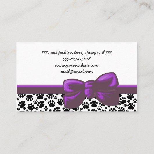 Patroon van poten, tandbaars, tandproever, tandpro visitekaartje (Achterkant)