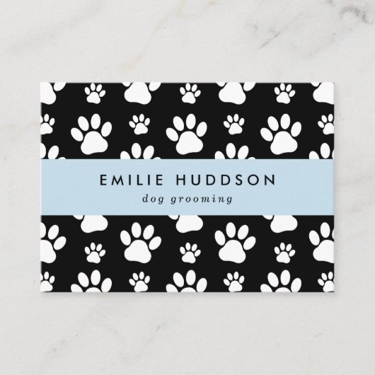 Patroon van poten, tandbaars, tandproever, tandpro visitekaartje (Voorkant)