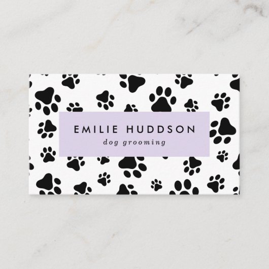 Patroon van poten, tandbaars, tandproever, tandpro visitekaartje (Voorkant)