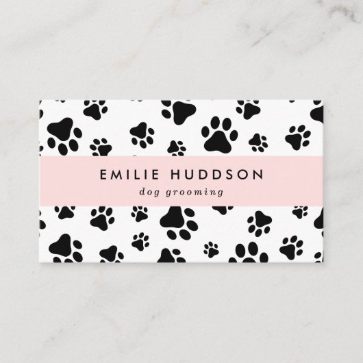 Patroon van poten, tandbaars, tandproever, tandpro visitekaartje (Voorkant)