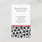 Patroon van poten, tandbaars, tandproever, tandpro visitekaartje (Achterkant)