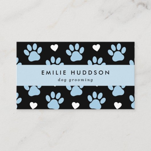 Patroon van poten, tandbaars, tandproever, tandpro visitekaartje (Voorkant)