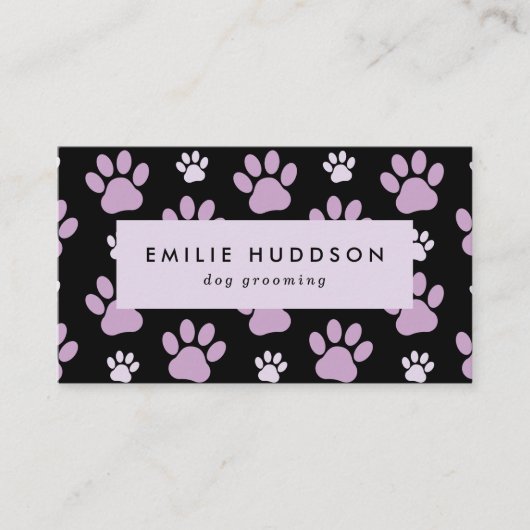 Patroon van poten, tandbaars, tandproever, tandpro visitekaartje (Voorkant)