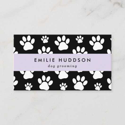 Patroon van poten, tandbaars, tandproever, tandpro visitekaartje (Voorkant)