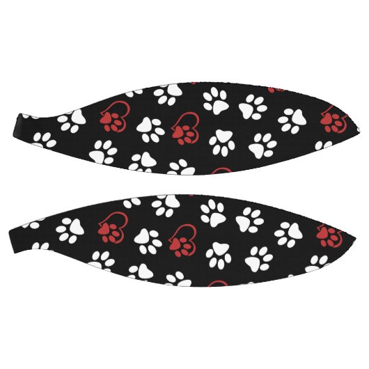 Patroon van poten, witte poten, rode poten, harten basketbal (Panelen)