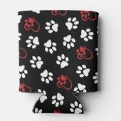 Patroon van poten, witte poten, rode poten, harten blikjeskoeler (Achterkant)