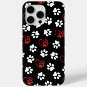 Patroon van poten, witte poten, rode poten, harten Case-Mate iPhone case (Achterkant)