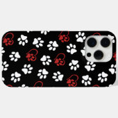 Patroon van poten, witte poten, rode poten, harten Case-Mate iPhone case (Achterkant (horizontaal))