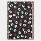 Patroon van poten, Witte poten, Rode poten, Harten Deken (Voorkant Verticaal)