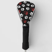 Patroon van poten, witte poten, rode poten, harten golfheadcover (Voorkant)