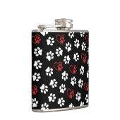 Patroon van poten, witte poten, rode poten, harten heupfles (Rechts)