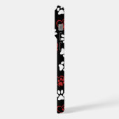 Patroon van poten, witte poten, rode poten, harten iPhone hoesje (Linkerkant)