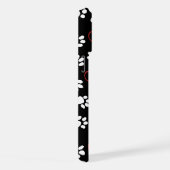 Patroon van poten, witte poten, rode poten, harten iPhone hoesje (Rechterkant)