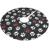 Patroon van poten, witte poten, rode poten, harten kerstboom rok (Gekanteld)