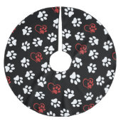 Patroon van poten, witte poten, rode poten, harten kerstboom rok (Voorkant)