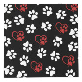 Patroon van poten, witte poten, rode poten, harten kubus (Voorkant)