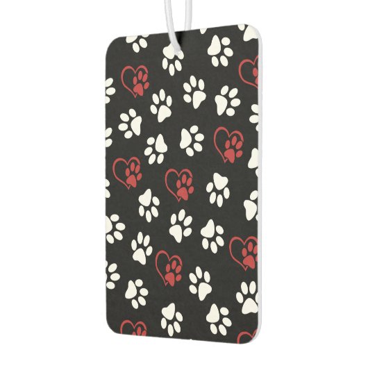 Patroon van poten, witte poten, rode poten, harten luchtverfrisser (Links)