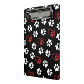 Patroon van poten, witte poten, rode poten, harten mini klembord (Angled2)