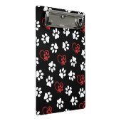 Patroon van poten, witte poten, rode poten, harten mini klembord (Schuin)