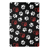 Patroon van poten, witte poten, rode poten, harten mini klembord (Achterkant)