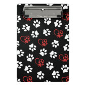 Patroon van poten, witte poten, rode poten, harten mini klembord (Voorkant)